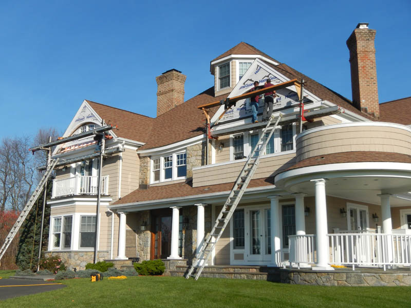 New gable design and new siding